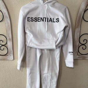 Essentials White Pajama Set Soft Cotton Blend